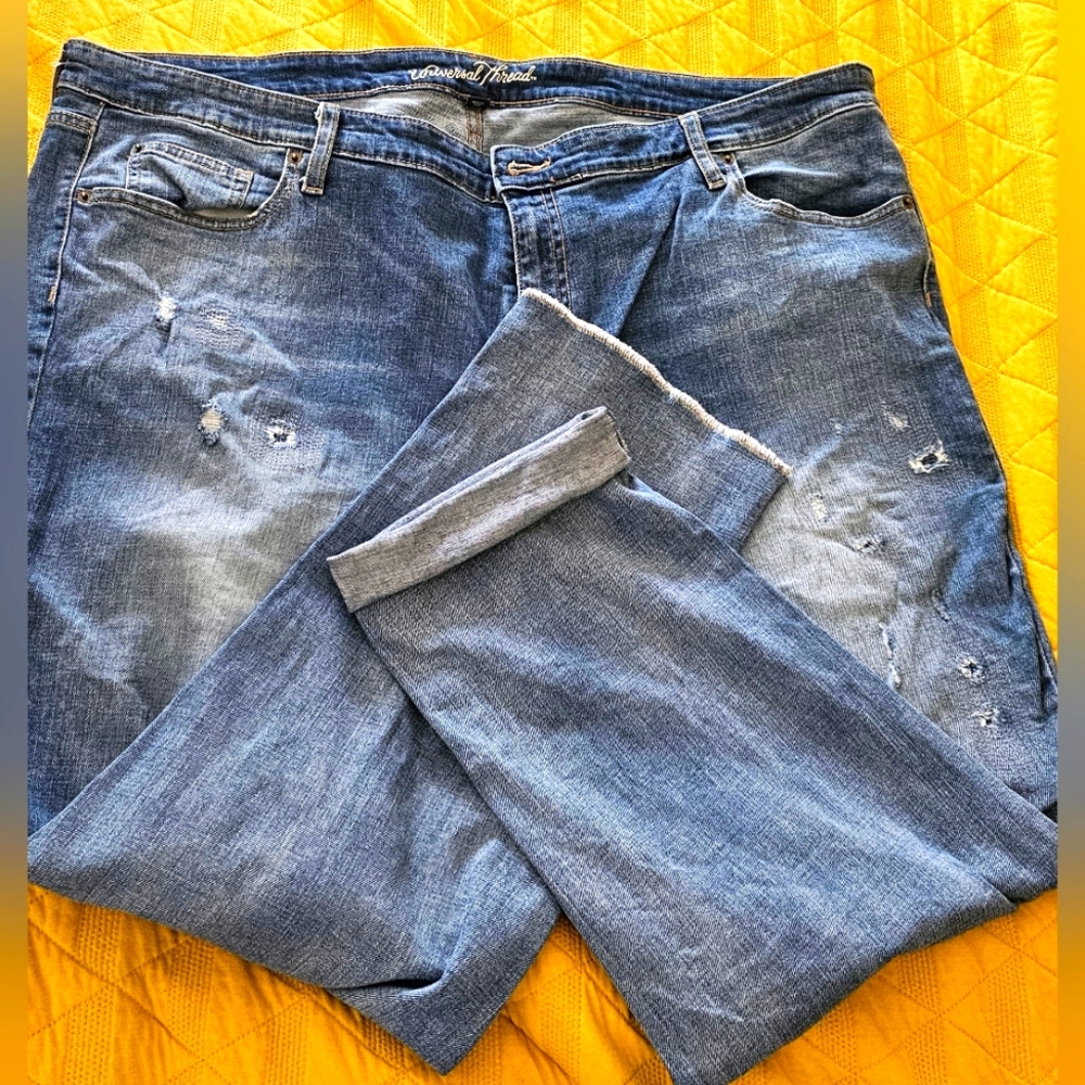 Universal Thread distressed denim jeans sz 24W medium washed